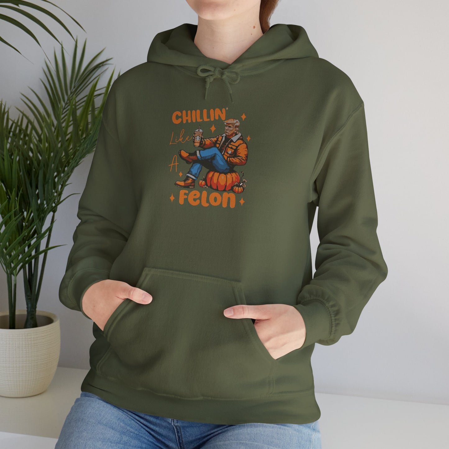 Chillin' Like a Felon Hoodie - Cozy Unisex Sweatshirt for Fall Celebrations