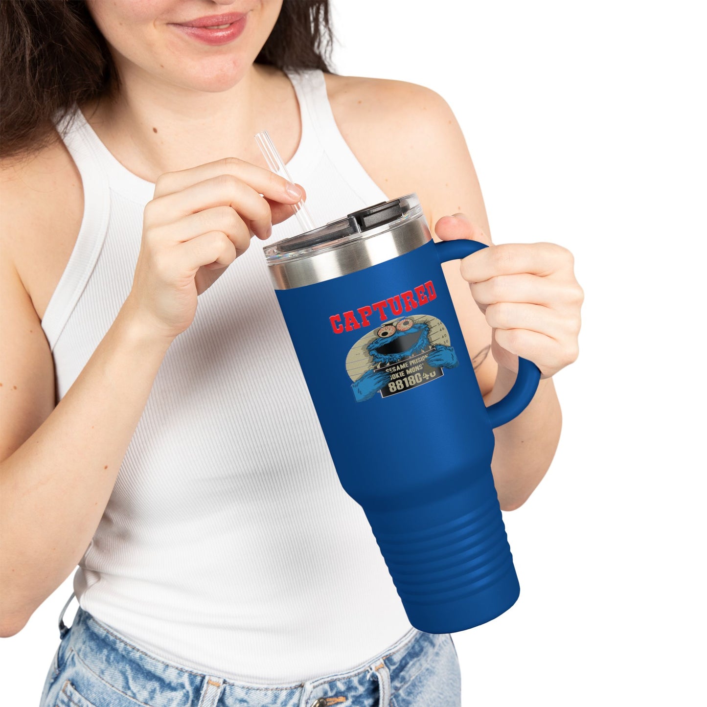 Adventure-Ready Insulated Travel Mug - 40oz with 'Captured' Design