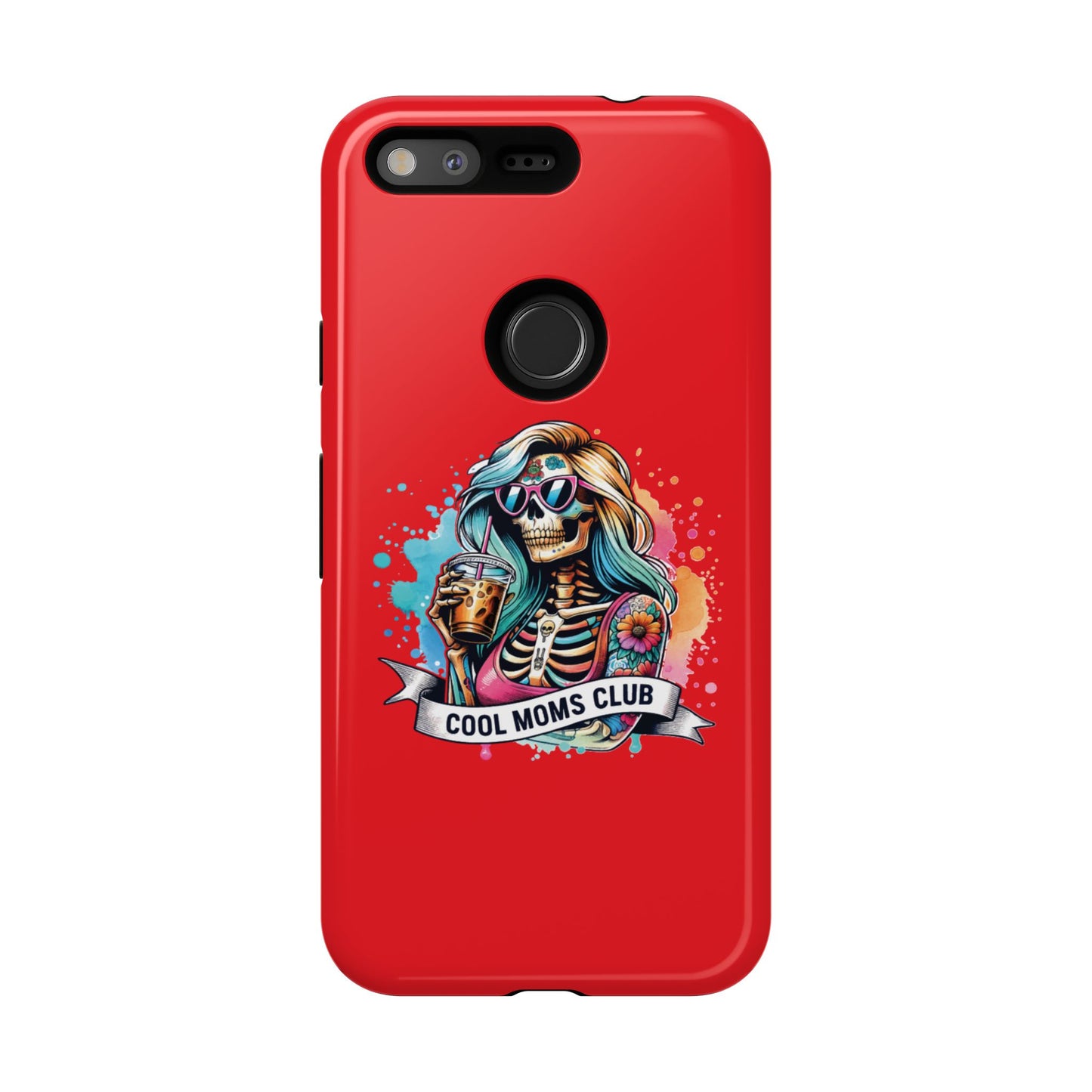 Cool Moms Club Phone Case - Tough Cases, Funky Phone Cover, Gift for Moms, Skeleton Design, Trendy Tech Accessories