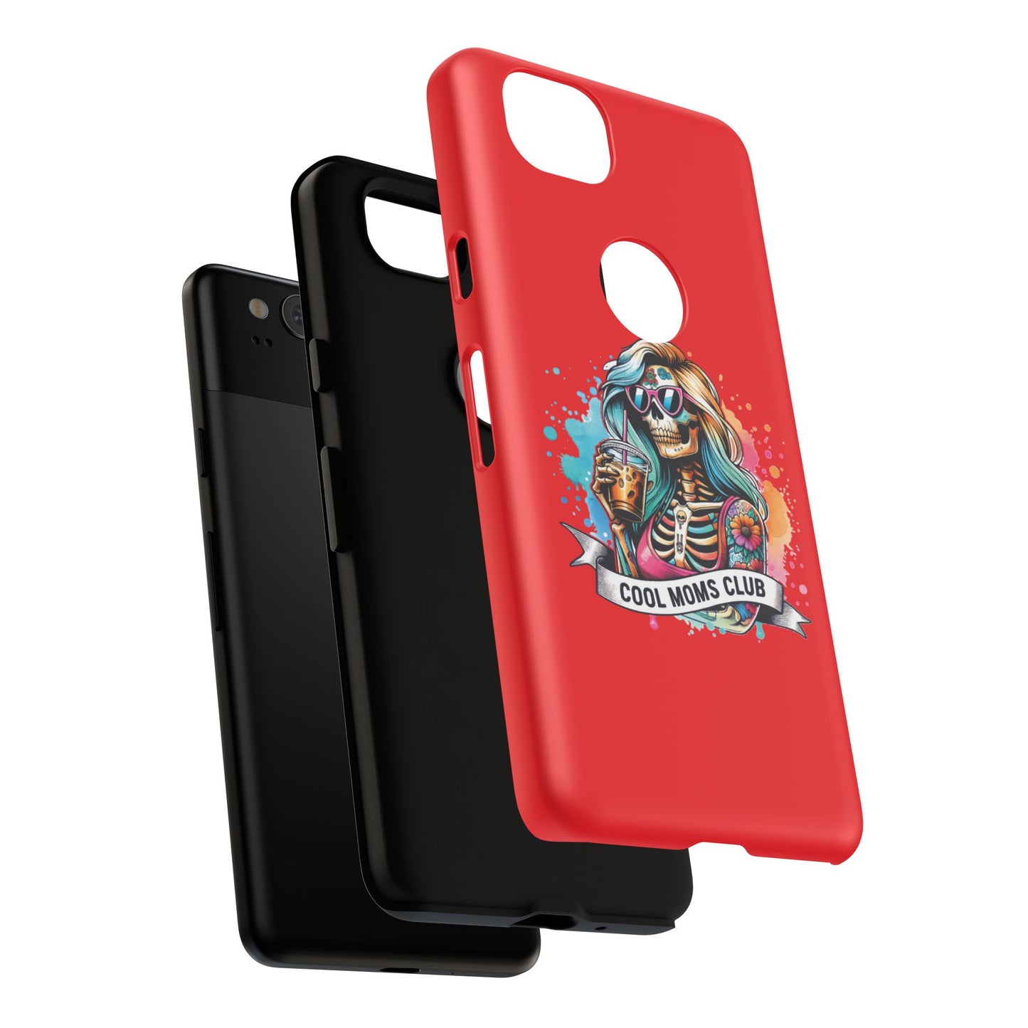 Cool Moms Club Phone Case - Tough Cases, Funky Phone Cover, Gift for Moms, Skeleton Design, Trendy Tech Accessories