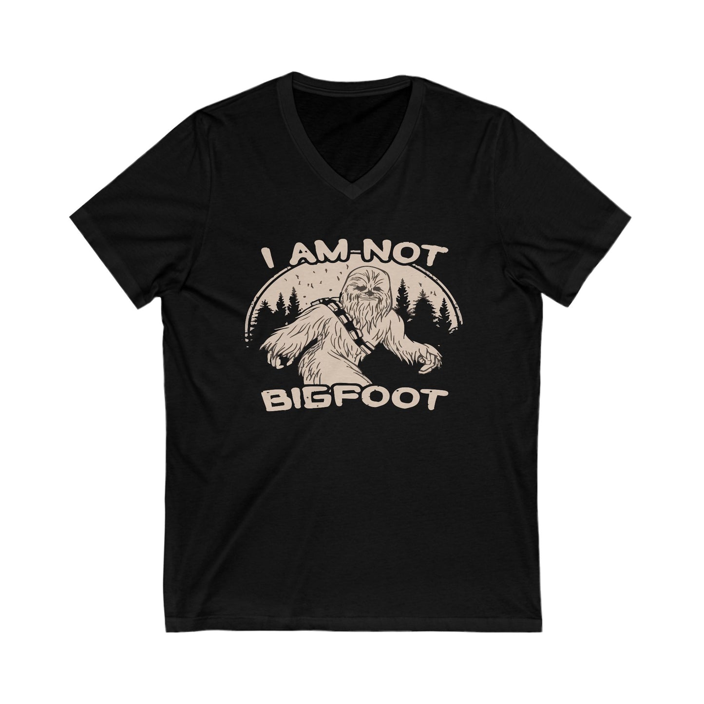 I Am Not Bigfoot Unisex V-Neck Tee, Funny Graphic T-Shirt, Gift for Nature Lovers, Outdoor Enthusiasts, Wild Animal Humor
