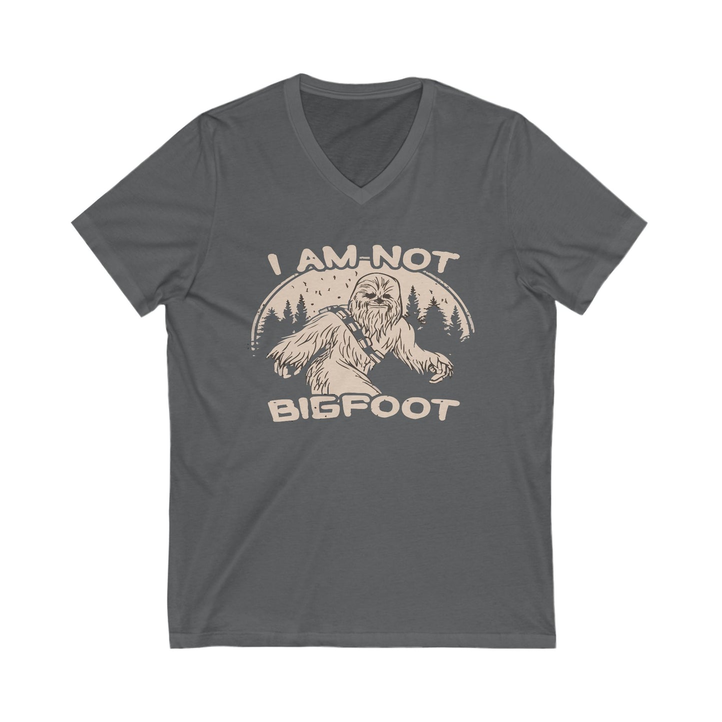 I Am Not Bigfoot Unisex V-Neck Tee, Funny Graphic T-Shirt, Gift for Nature Lovers, Outdoor Enthusiasts, Wild Animal Humor