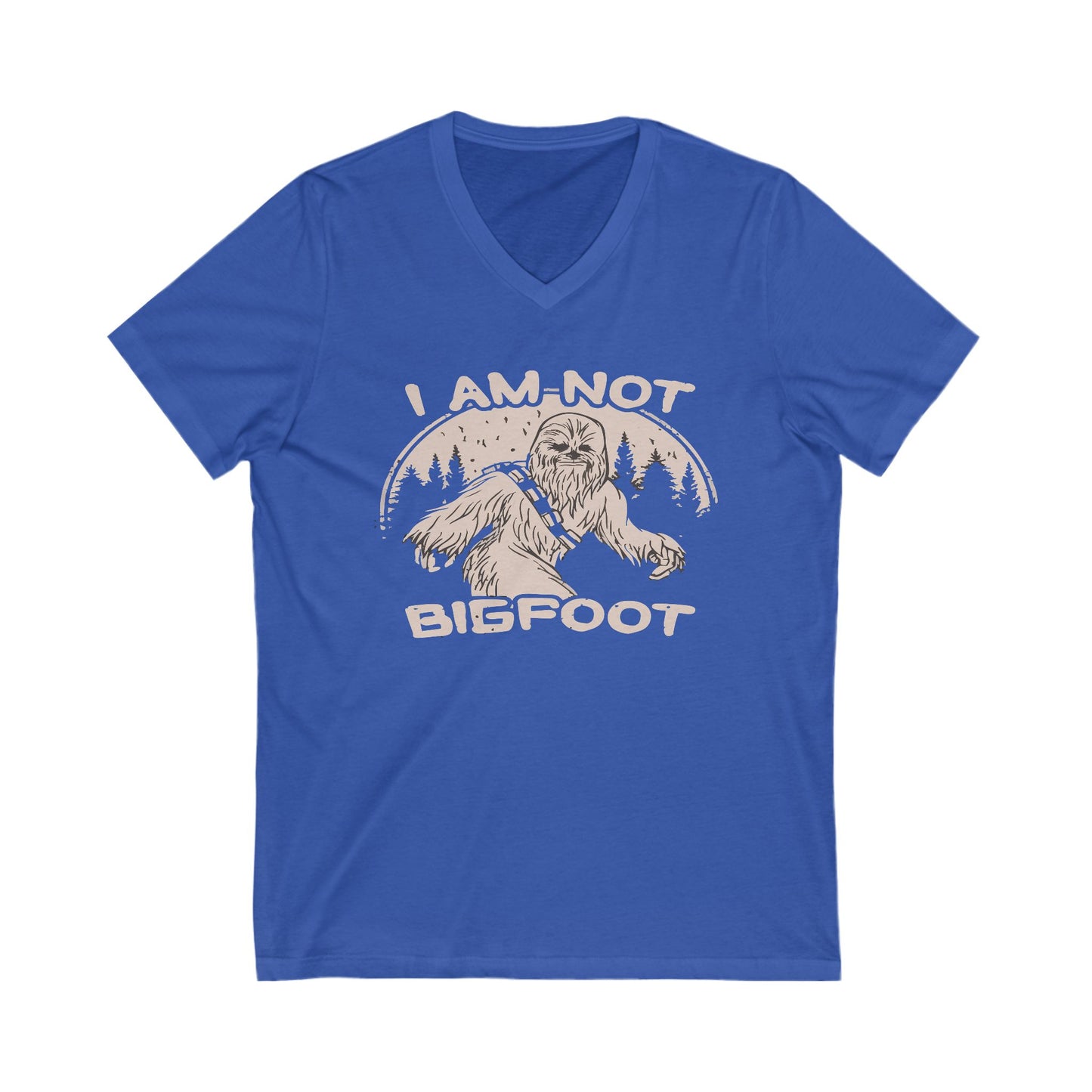 I Am Not Bigfoot Unisex V-Neck Tee, Funny Graphic T-Shirt, Gift for Nature Lovers, Outdoor Enthusiasts, Wild Animal Humor
