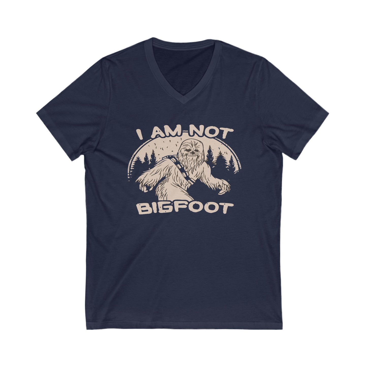 I Am Not Bigfoot Unisex V-Neck Tee, Funny Graphic T-Shirt, Gift for Nature Lovers, Outdoor Enthusiasts, Wild Animal Humor