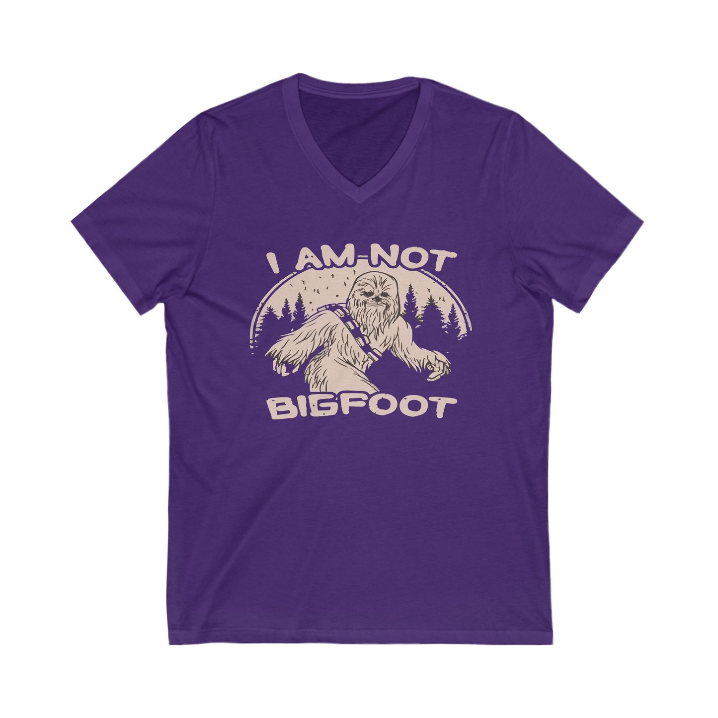 I Am Not Bigfoot Unisex V-Neck Tee, Funny Graphic T-Shirt, Gift for Nature Lovers, Outdoor Enthusiasts, Wild Animal Humor