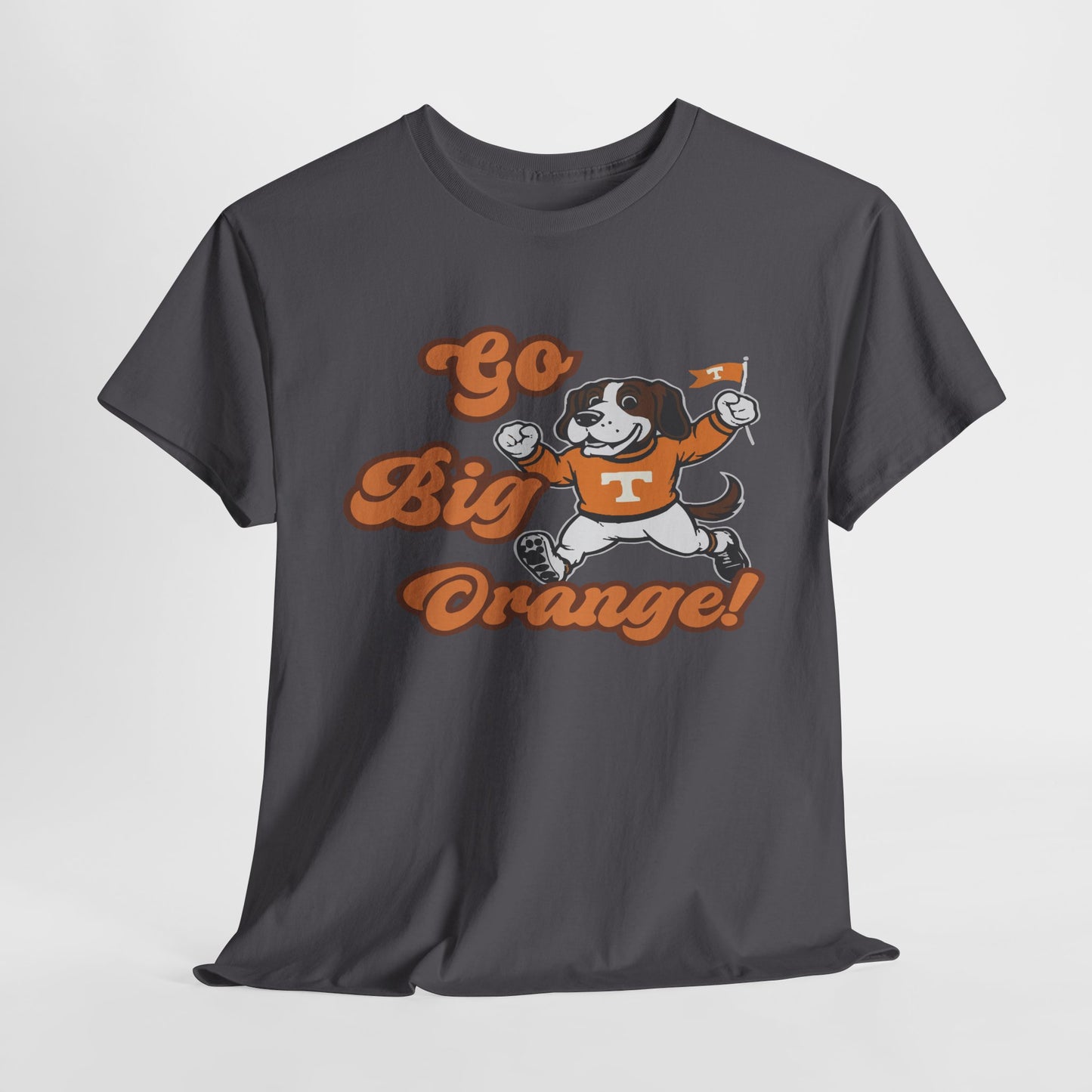 Go Big Orange Unisex Heavy Cotton Tee, Sports Fan Shirt, Casual Wear, College Game Day Top, Gift for Sports Enthusiasts