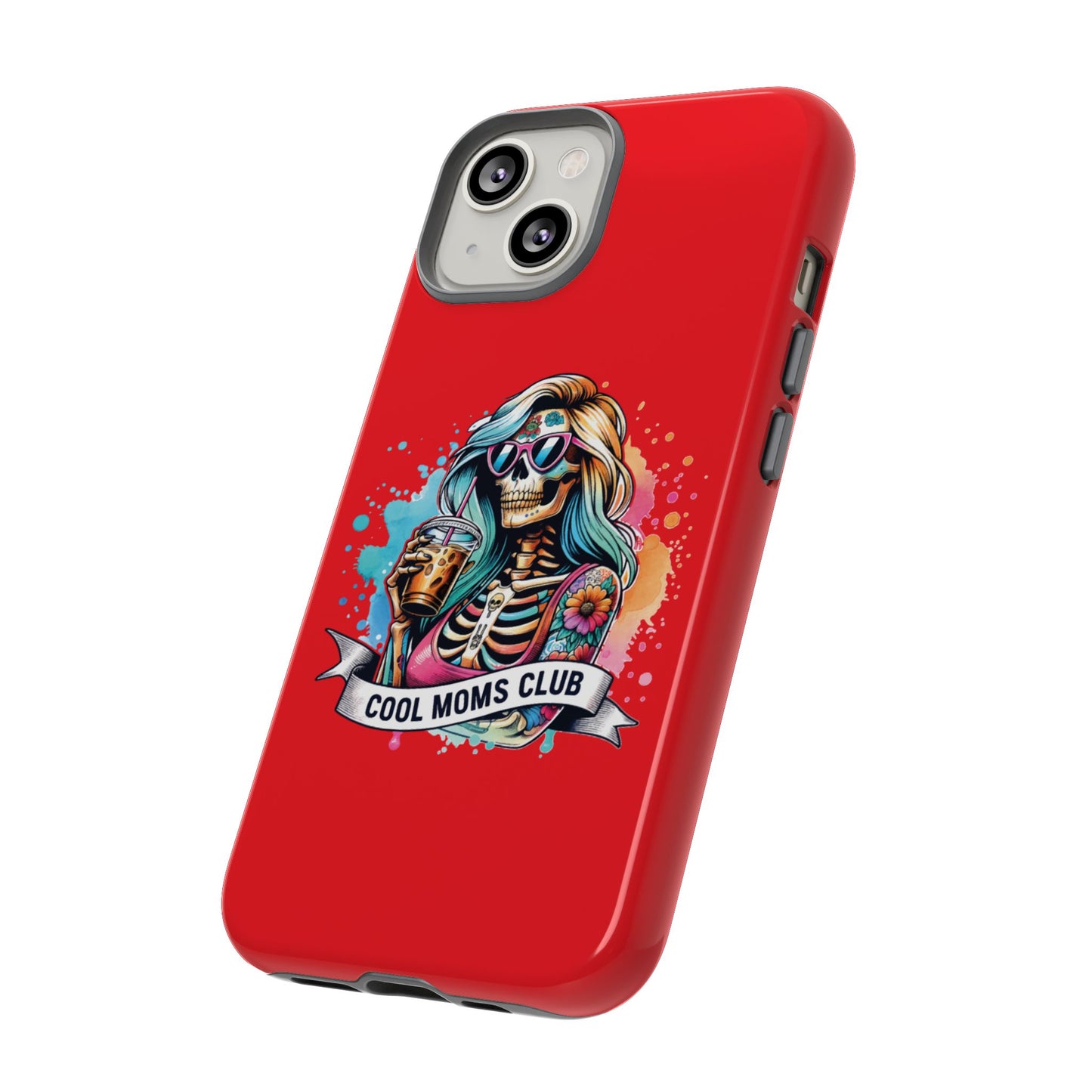 Cool Moms Club Phone Case - Tough Cases, Funky Phone Cover, Gift for Moms, Skeleton Design, Trendy Tech Accessories