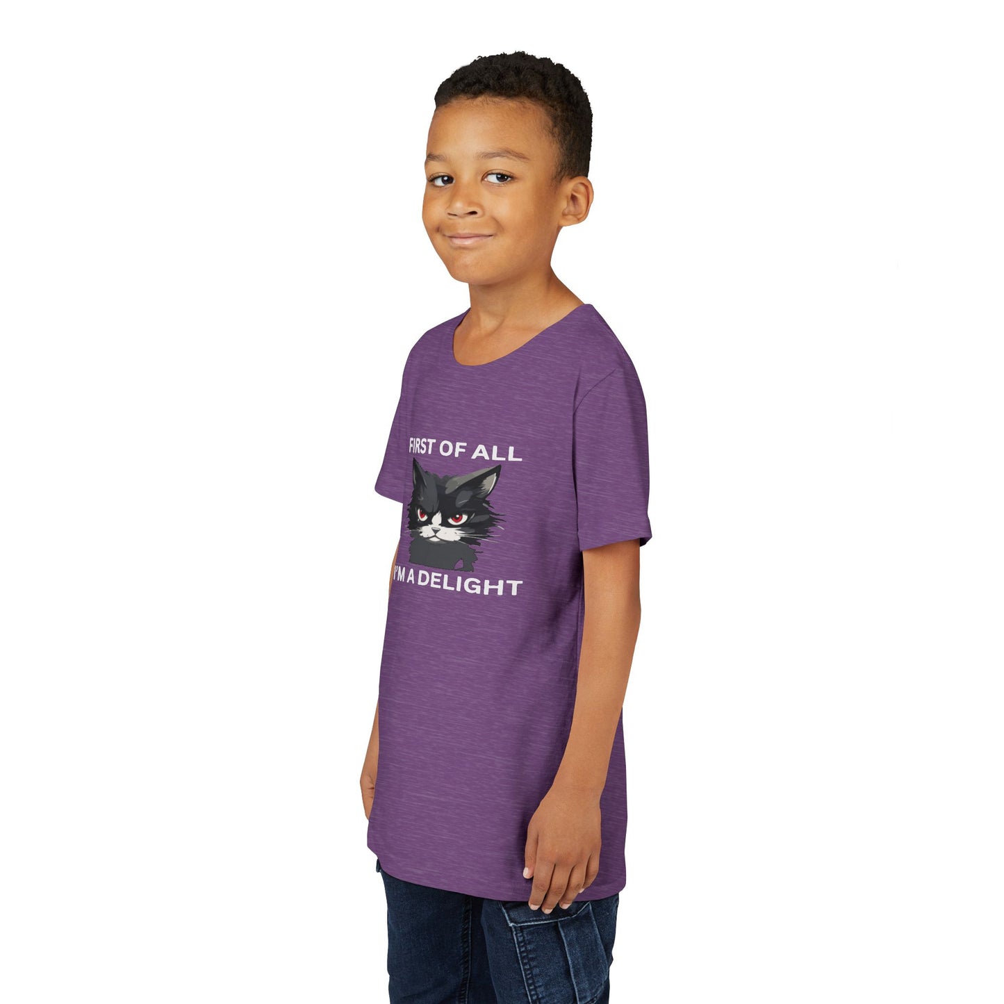 Youth Cat Humor Tee - Perfect for Cat Lovers, Birthday Gifts for Kids, Everyday Wear, Funny Quotes Shirt, Gift for Pet Lovers