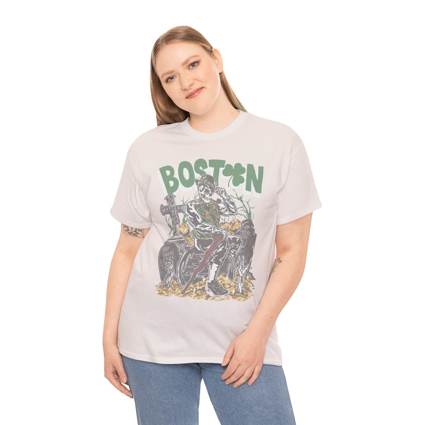 Boston Graphic Tee, Unisex Heavy Cotton T-Shirt, Vintage Boston Shirt, Irish Pride Apparel, St. Patrick's Day Gift, Casual Wear