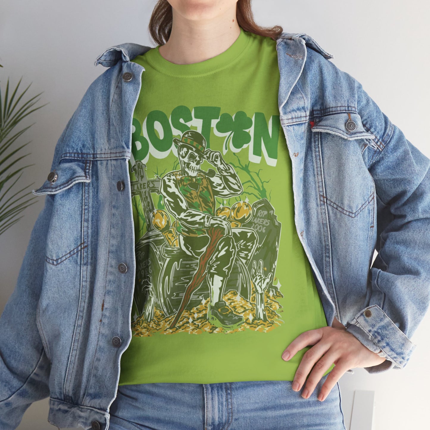 Boston Graphic Tee, Unisex Heavy Cotton T-Shirt, Vintage Boston Shirt, Irish Pride Apparel, St. Patrick's Day Gift, Casual Wear