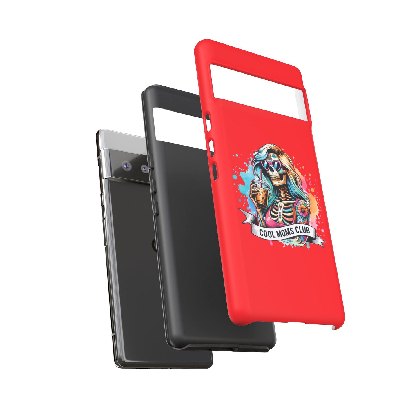 Cool Moms Club Phone Case - Tough Cases, Funky Phone Cover, Gift for Moms, Skeleton Design, Trendy Tech Accessories