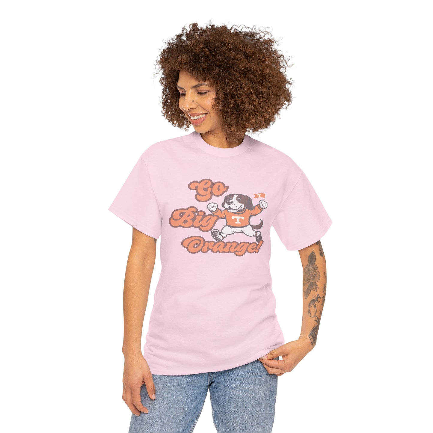 Go Big Orange Unisex Heavy Cotton Tee, Sports Fan Shirt, Casual Wear, College Game Day Top, Gift for Sports Enthusiasts