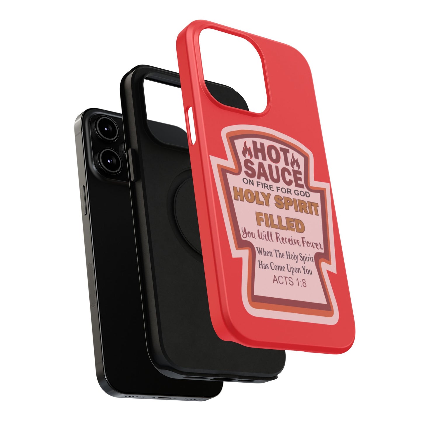 Holy Spirit Hot Sauce Phone Cases - Impact-Resistant, Christian Gift, Spiritual Reminder, Unique Design, Faith-Based Accessory