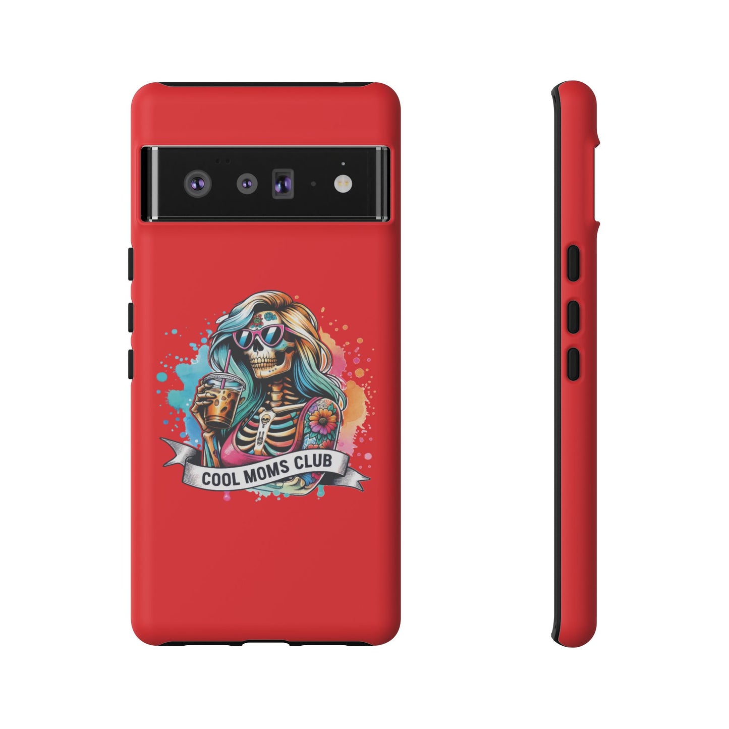 Cool Moms Club Phone Case - Tough Cases, Funky Phone Cover, Gift for Moms, Skeleton Design, Trendy Tech Accessories