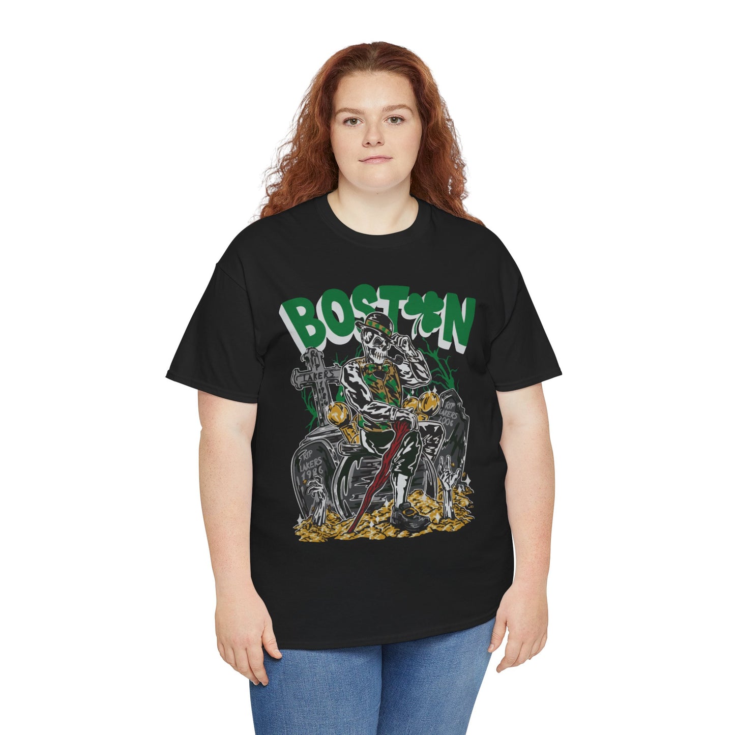 Boston Graphic Tee, Unisex Heavy Cotton T-Shirt, Vintage Boston Shirt, Irish Pride Apparel, St. Patrick's Day Gift, Casual Wear