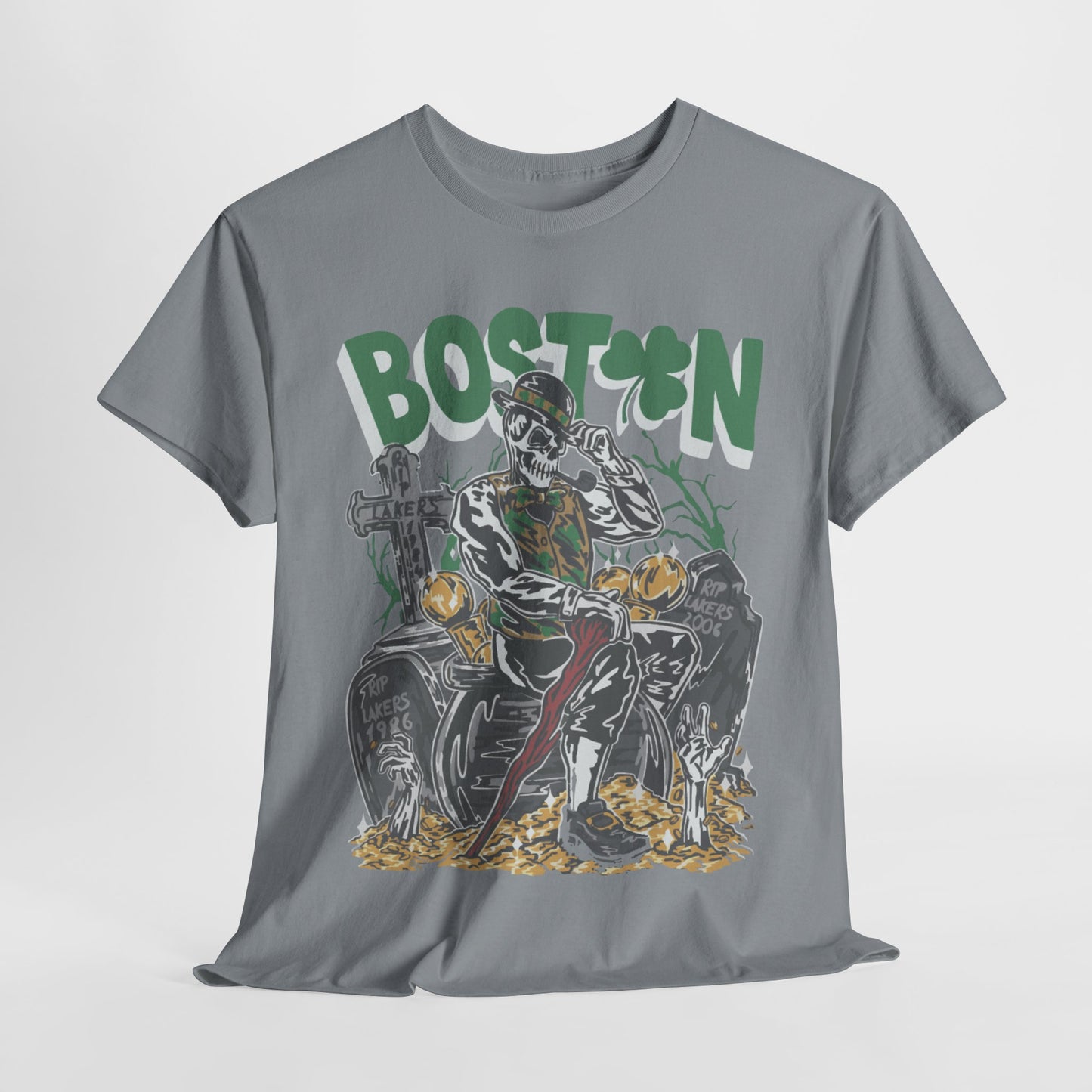 Boston Graphic Tee, Unisex Heavy Cotton T-Shirt, Vintage Boston Shirt, Irish Pride Apparel, St. Patrick's Day Gift, Casual Wear