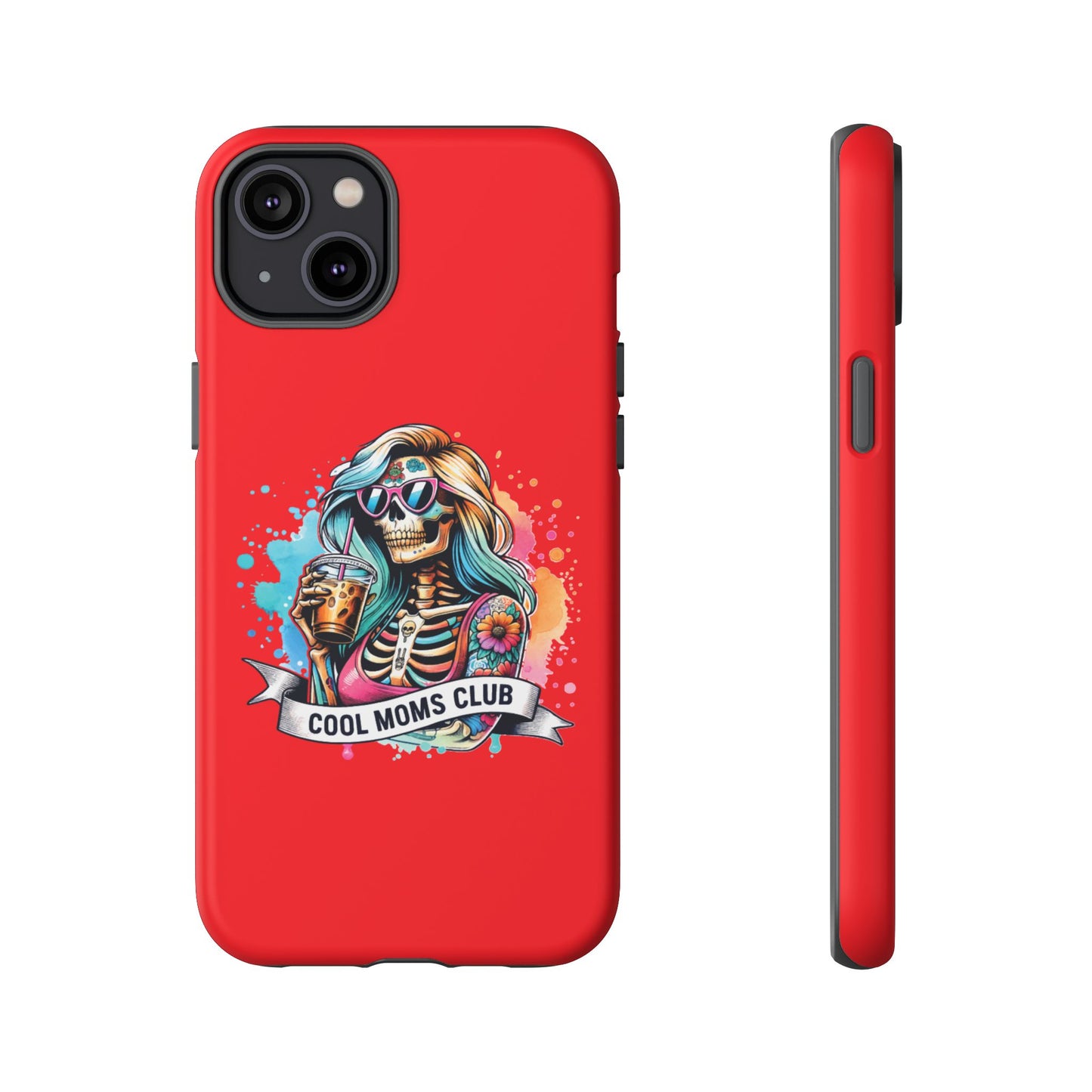 Cool Moms Club Phone Case - Tough Cases, Funky Phone Cover, Gift for Moms, Skeleton Design, Trendy Tech Accessories