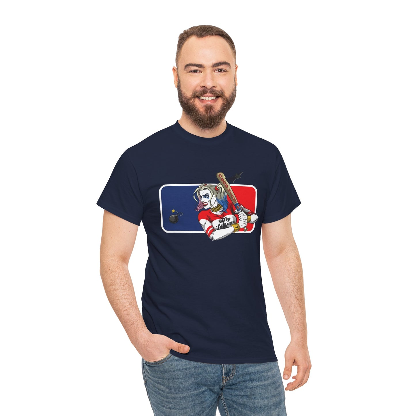 Unisex Baseball Graphic Tee - Harley Quinn DC Casual Wear for Sports Lovers