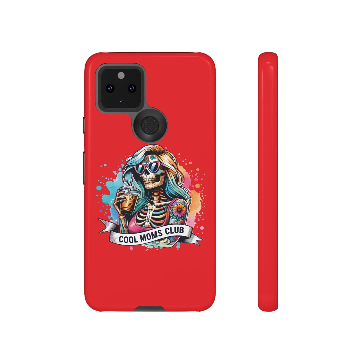 Cool Moms Club Phone Case - Tough Cases, Funky Phone Cover, Gift for Moms, Skeleton Design, Trendy Tech Accessories