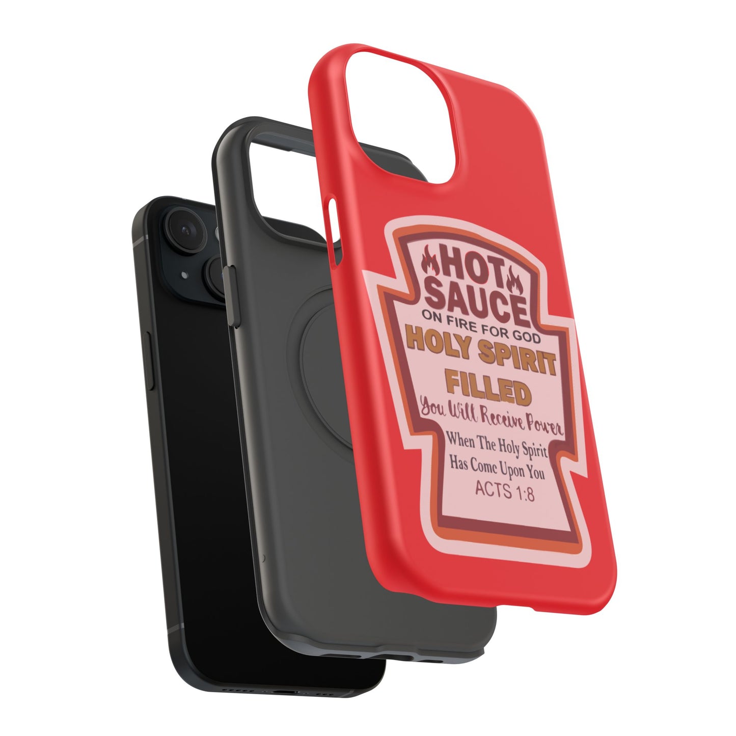 Holy Spirit Hot Sauce Phone Cases - Impact-Resistant, Christian Gift, Spiritual Reminder, Unique Design, Faith-Based Accessory