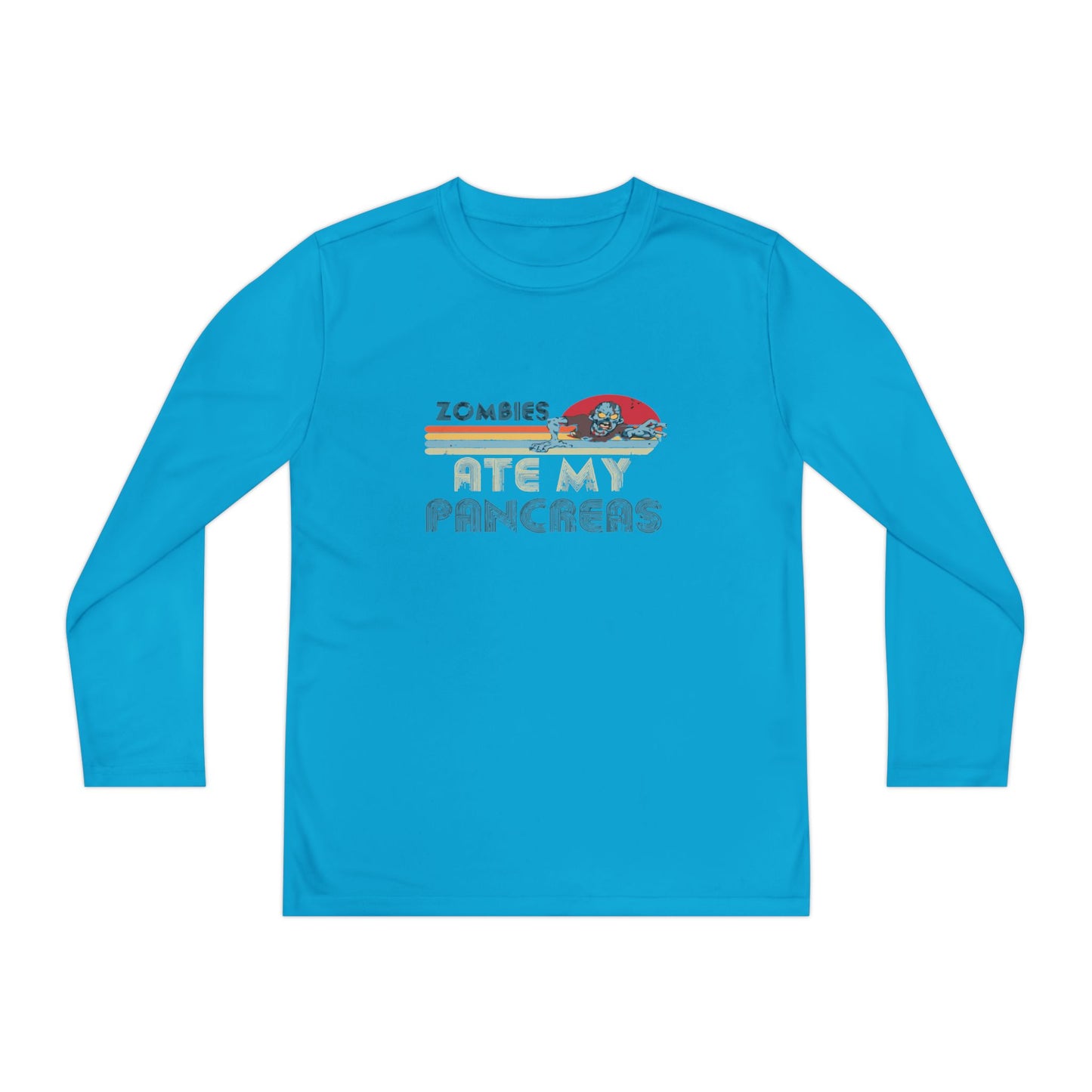 Youth Long Sleeve Funny Tee - Zombies Eat My Pancreas, Gift for Kids, Birthday Shirt, Humor Apparel, Summer Fashion
