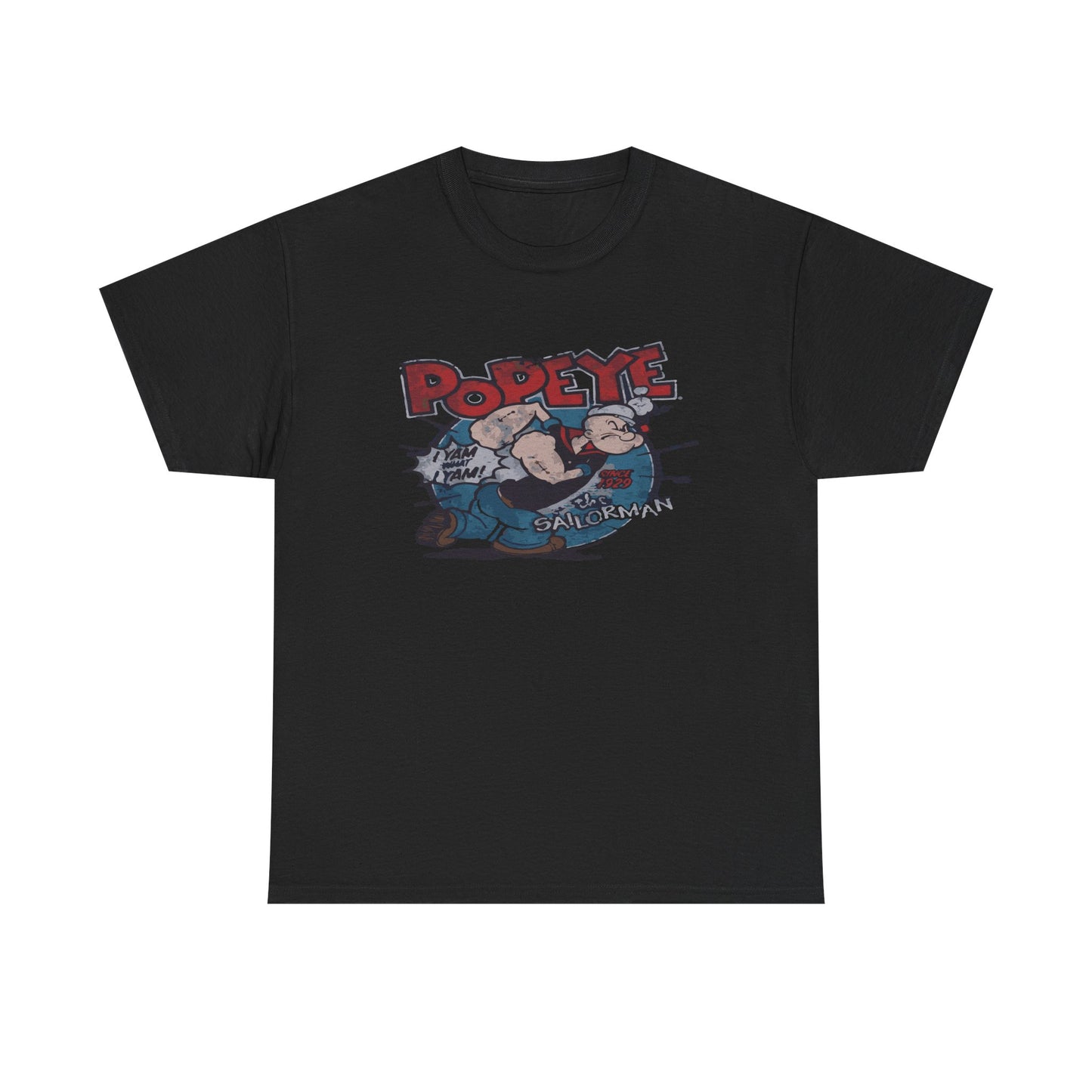 Popeye Illustration Unisex Heavy Cotton Tee, Cartoon T-Shirt, Gift for Fans, Casual Wear, Retro Design, Comfortable Top