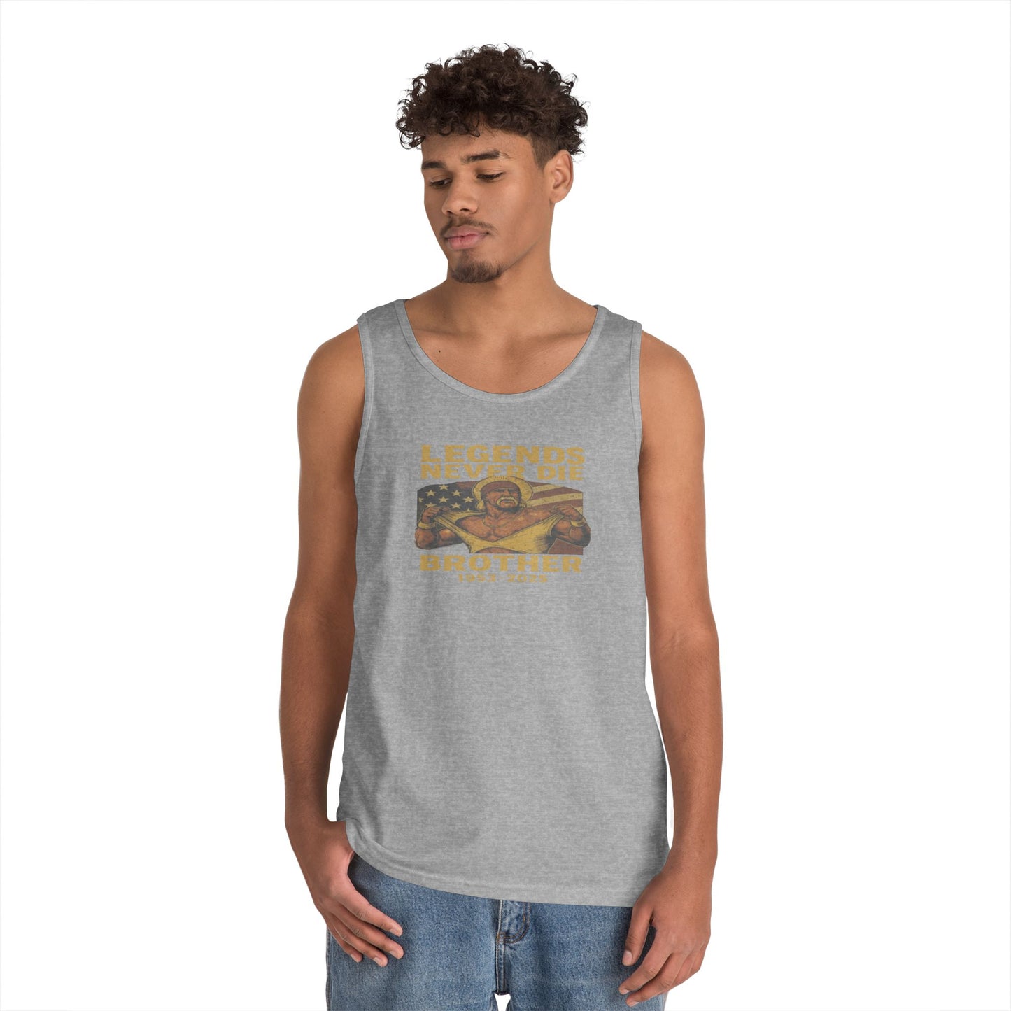 Unisex Heavy Cotton Tank Top | Legends Never Die Brother, Memorial Gift, Casual Wear, Summer Outfit, Unique Tribute