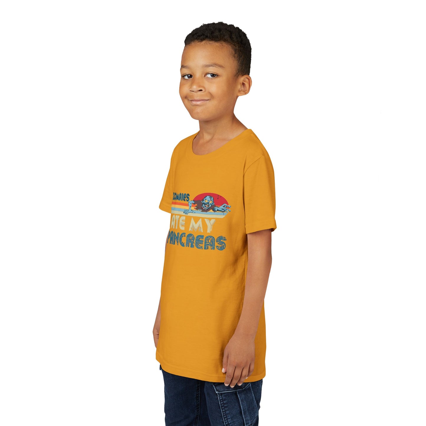 Youth Zombie Tee, Cute Graphic T-Shirt for Kids, Fun Short Sleeve Top, Halloween Costume, Gift for Little Horror Fans