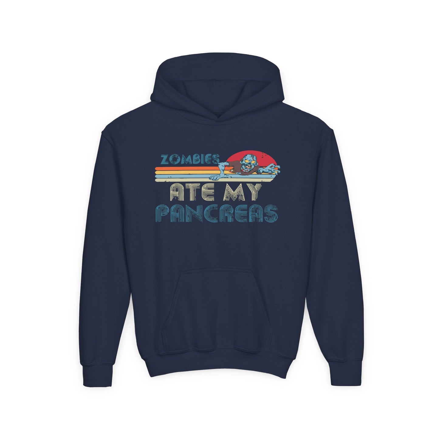 Youth Zombies Ate My Pancreas Hooded Sweatshirt, Funny Youth Hoodie, Gift for Teens, Halloween Apparel, Casual Wear, Nerd Culture Clothing