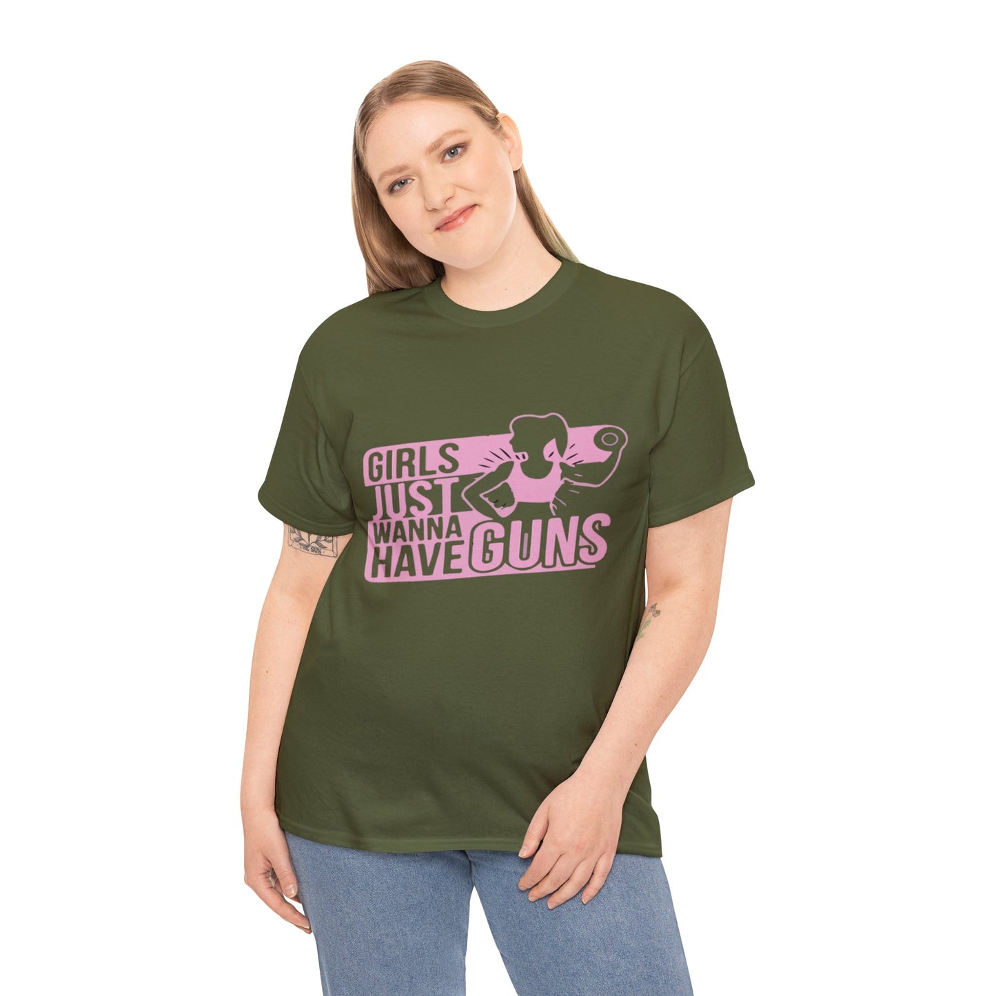 Girls Just Want To Have Guns Heavy Cotton Tee