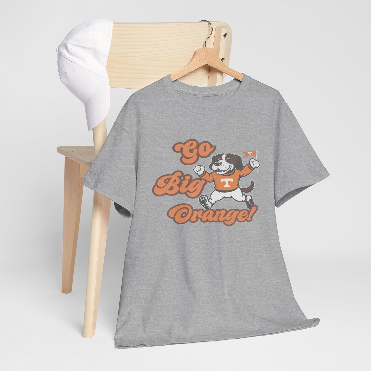 Go Big Orange Unisex Heavy Cotton Tee, Sports Fan Shirt, Casual Wear, College Game Day Top, Gift for Sports Enthusiasts