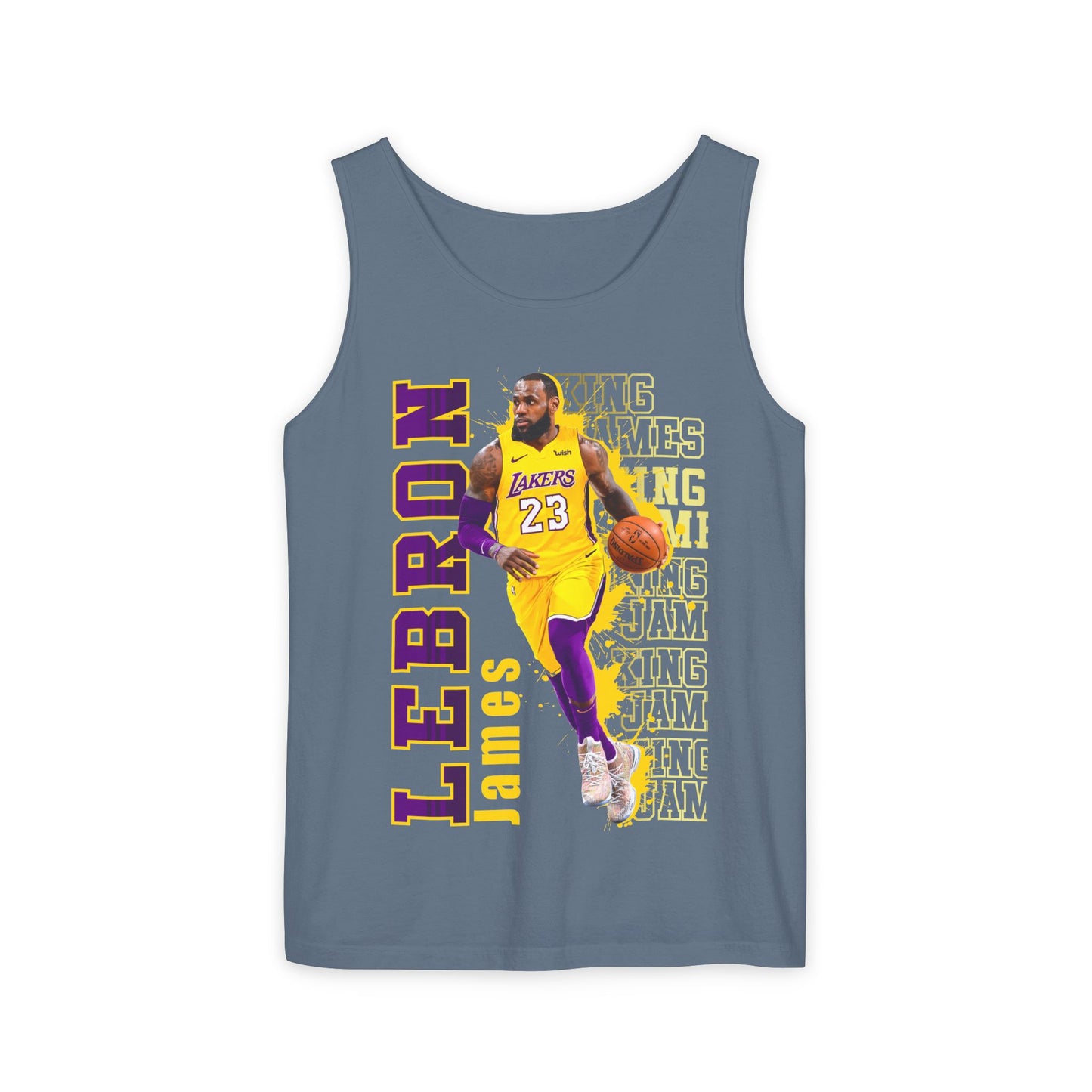 LeBron James Unisex Garment-Dyed Tank Top, Basketball Apparel, Sportswear, Summer Outfit, Fan Gear