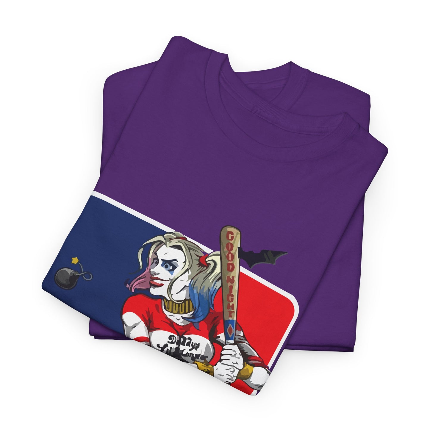 Unisex Baseball Graphic Tee - Harley Quinn DC Casual Wear for Sports Lovers