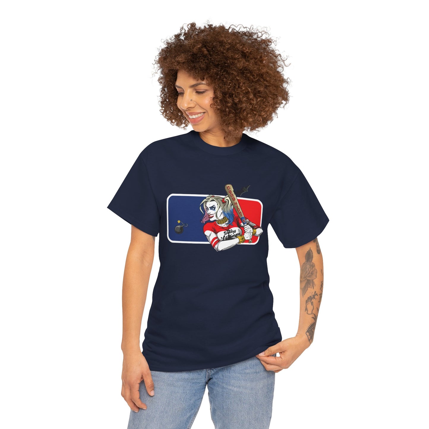 Unisex Baseball Graphic Tee - Harley Quinn DC Casual Wear for Sports Lovers