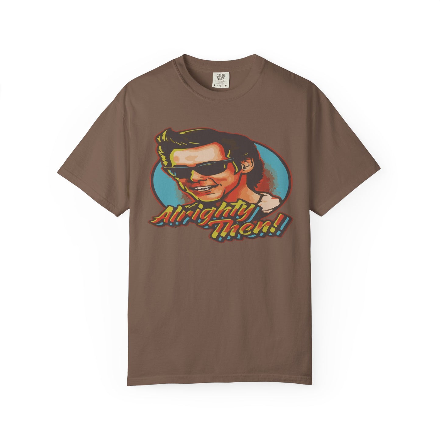 Retro Graphic T-Shirt, Unisex Garment-Dyed Tee, Vintage Style Shirt, Alright Men! Humor Top, Casual Apparel for All Occasions