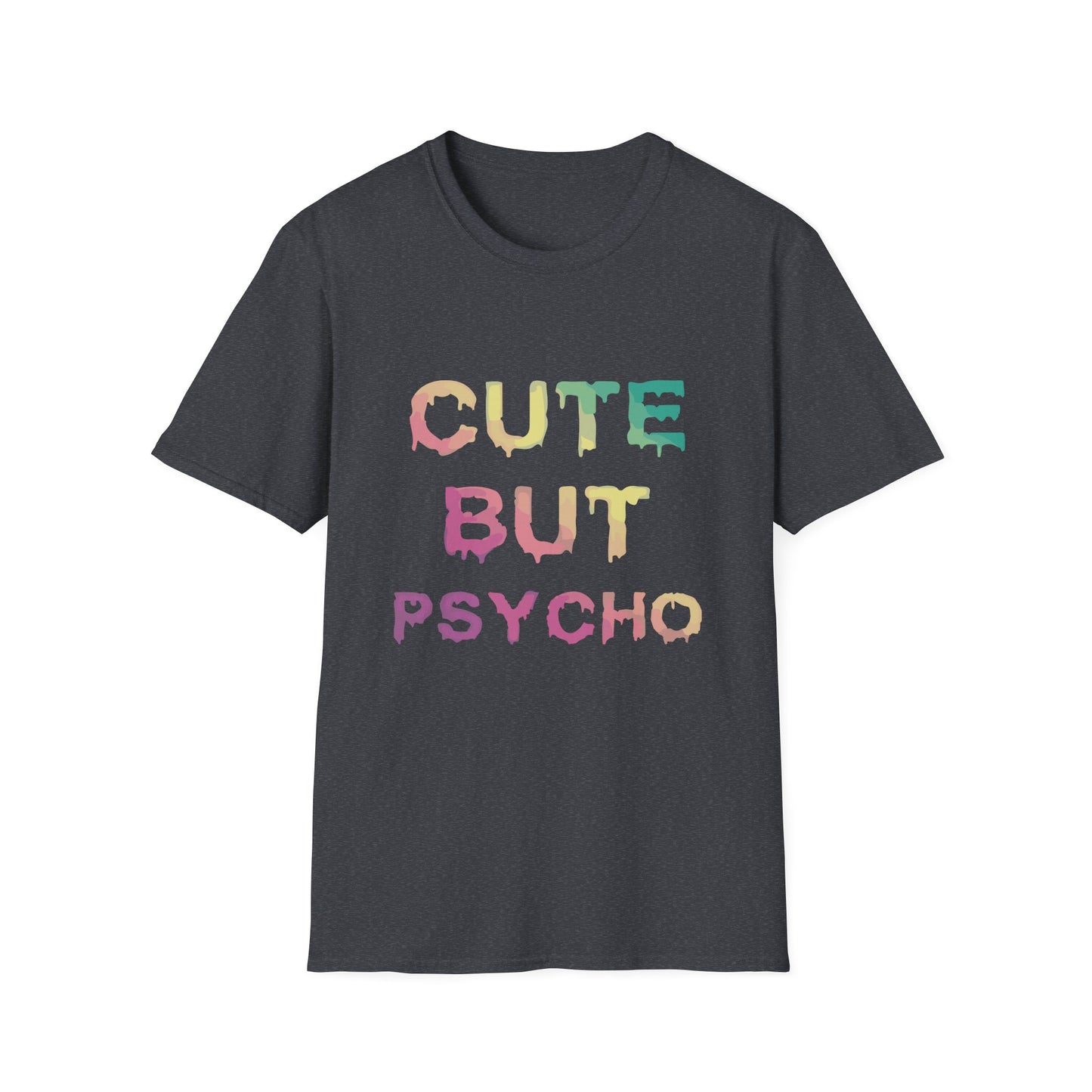 Cute But Psycho Unisex Softstyle T-Shirt, Trendy Graphic Tee, Casual Fashion, Gift for Friends, Everyday Wear, Birthday Present