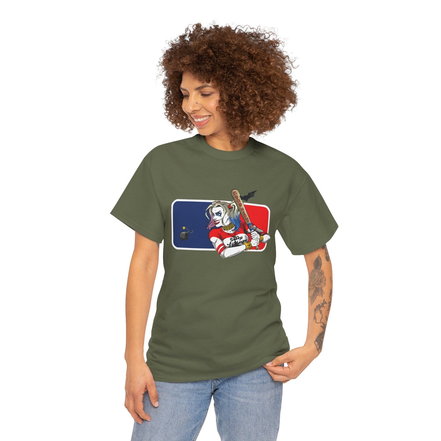 Unisex Baseball Graphic Tee - Harley Quinn DC Casual Wear for Sports Lovers