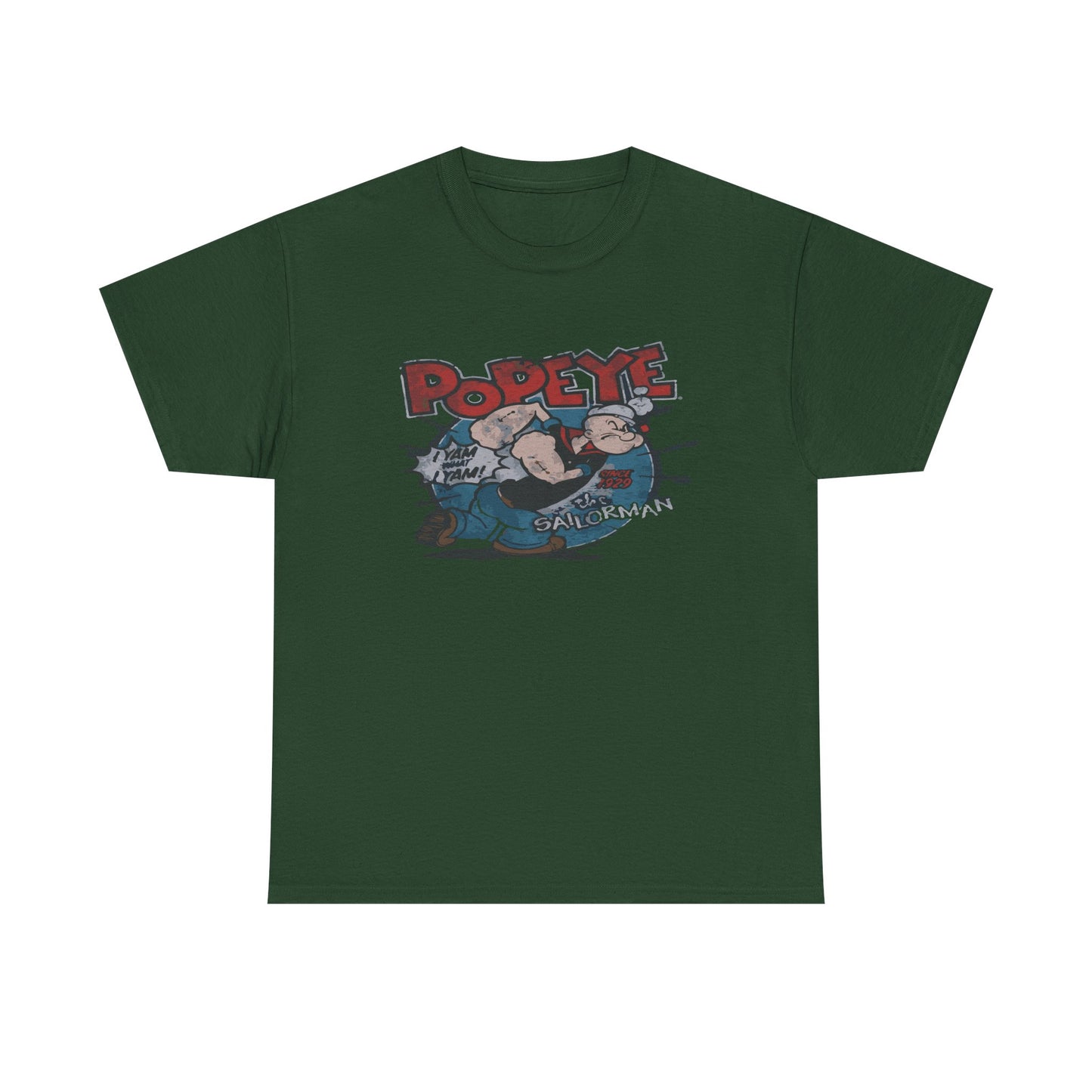 Popeye Illustration Unisex Heavy Cotton Tee, Cartoon T-Shirt, Gift for Fans, Casual Wear, Retro Design, Comfortable Top