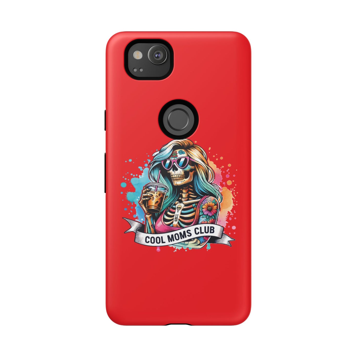 Cool Moms Club Phone Case - Tough Cases, Funky Phone Cover, Gift for Moms, Skeleton Design, Trendy Tech Accessories