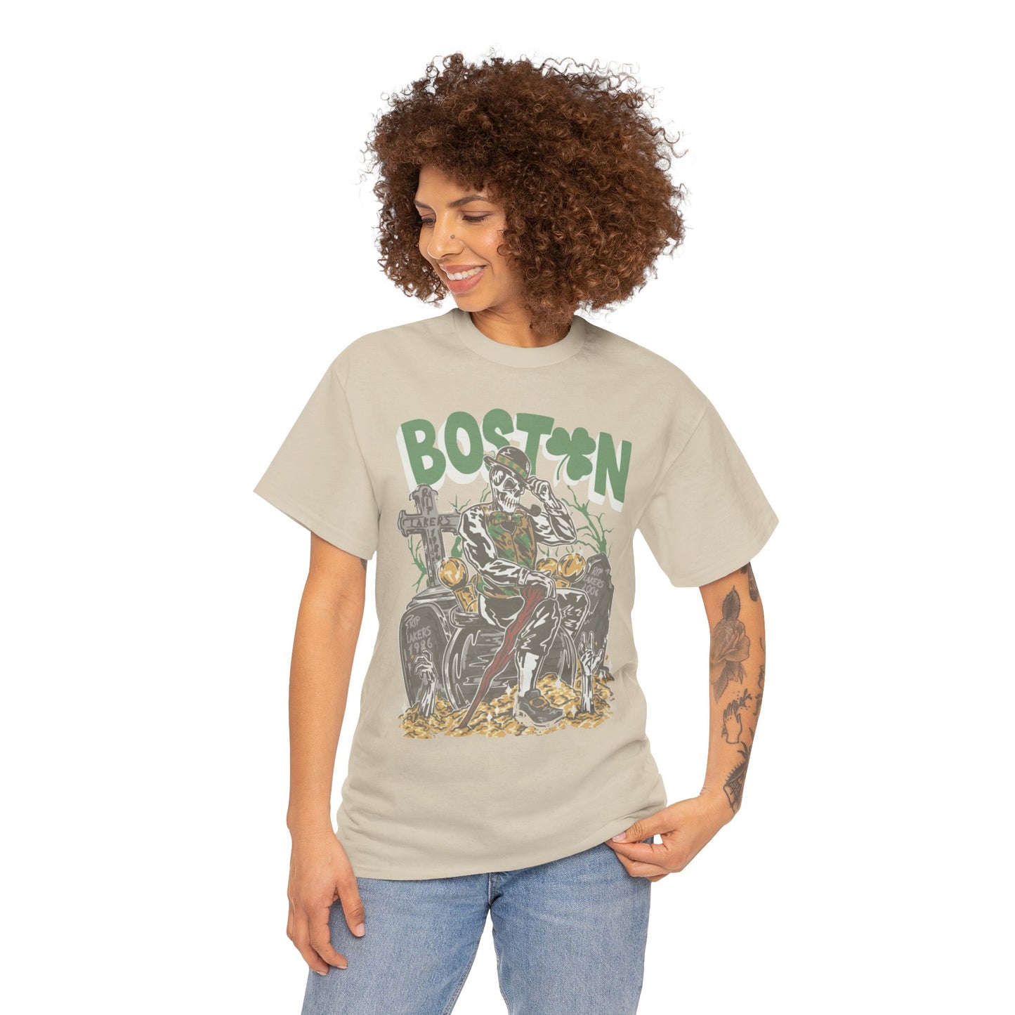 Boston Graphic Tee, Unisex Heavy Cotton T-Shirt, Vintage Boston Shirt, Irish Pride Apparel, St. Patrick's Day Gift, Casual Wear