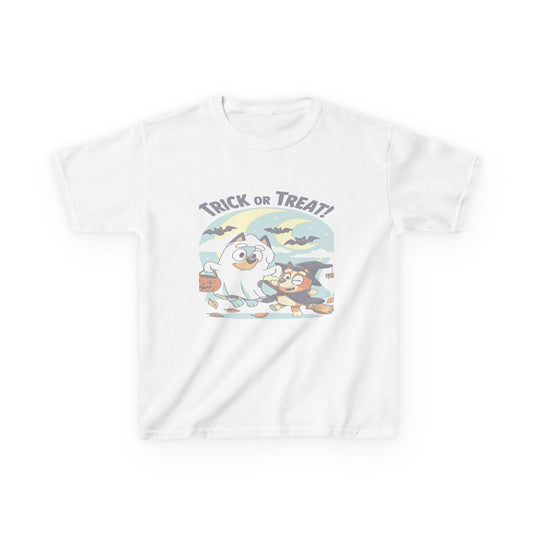 Kids Halloween T-Shirt, Trick or Treat Tee, Fun Ghost & Owl Shirt, Spooky Season Apparel, Cute Costume Top for Kids