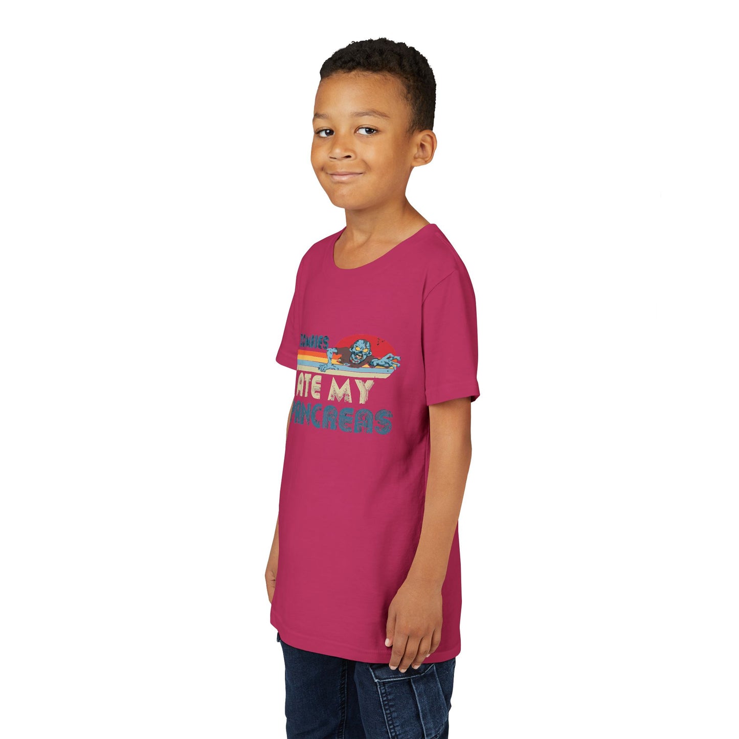 Youth Zombie Tee, Cute Graphic T-Shirt for Kids, Fun Short Sleeve Top, Halloween Costume, Gift for Little Horror Fans