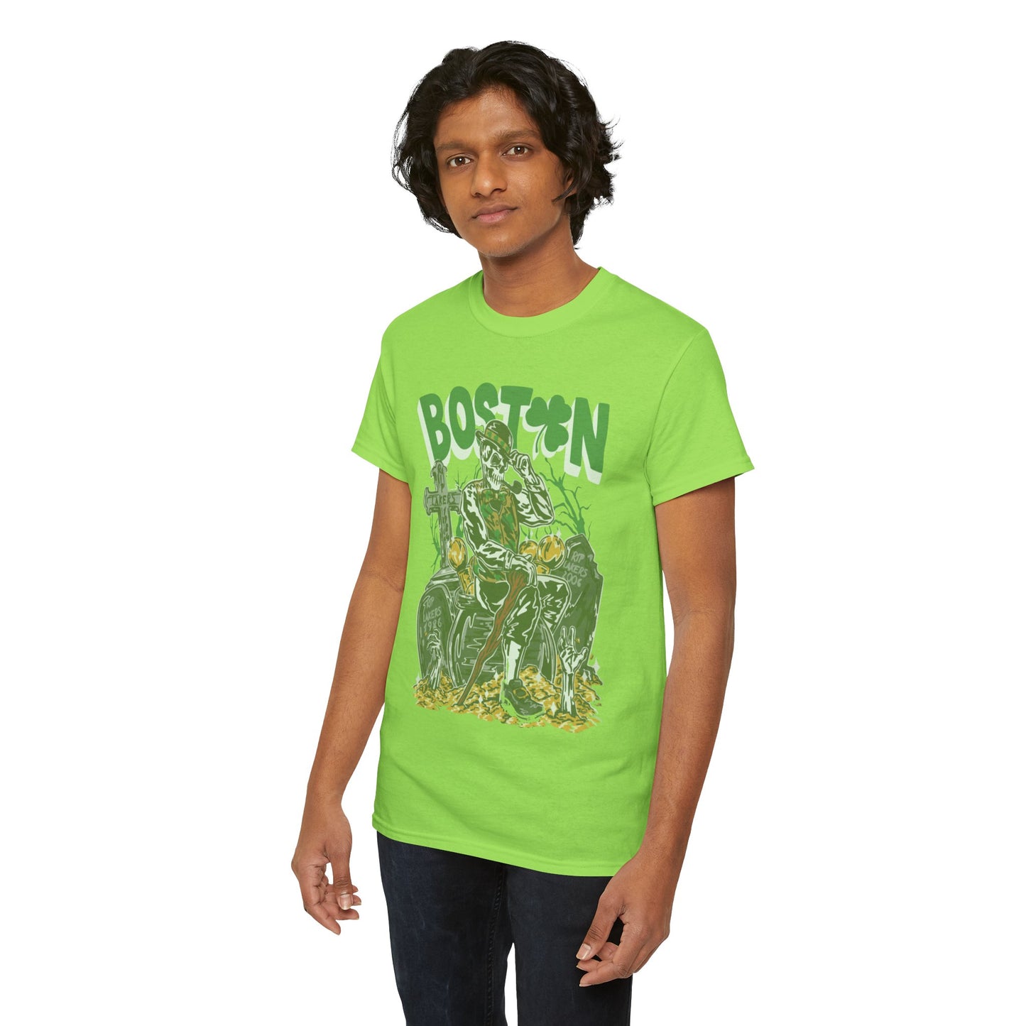 Boston Graphic Tee, Unisex Heavy Cotton T-Shirt, Vintage Boston Shirt, Irish Pride Apparel, St. Patrick's Day Gift, Casual Wear