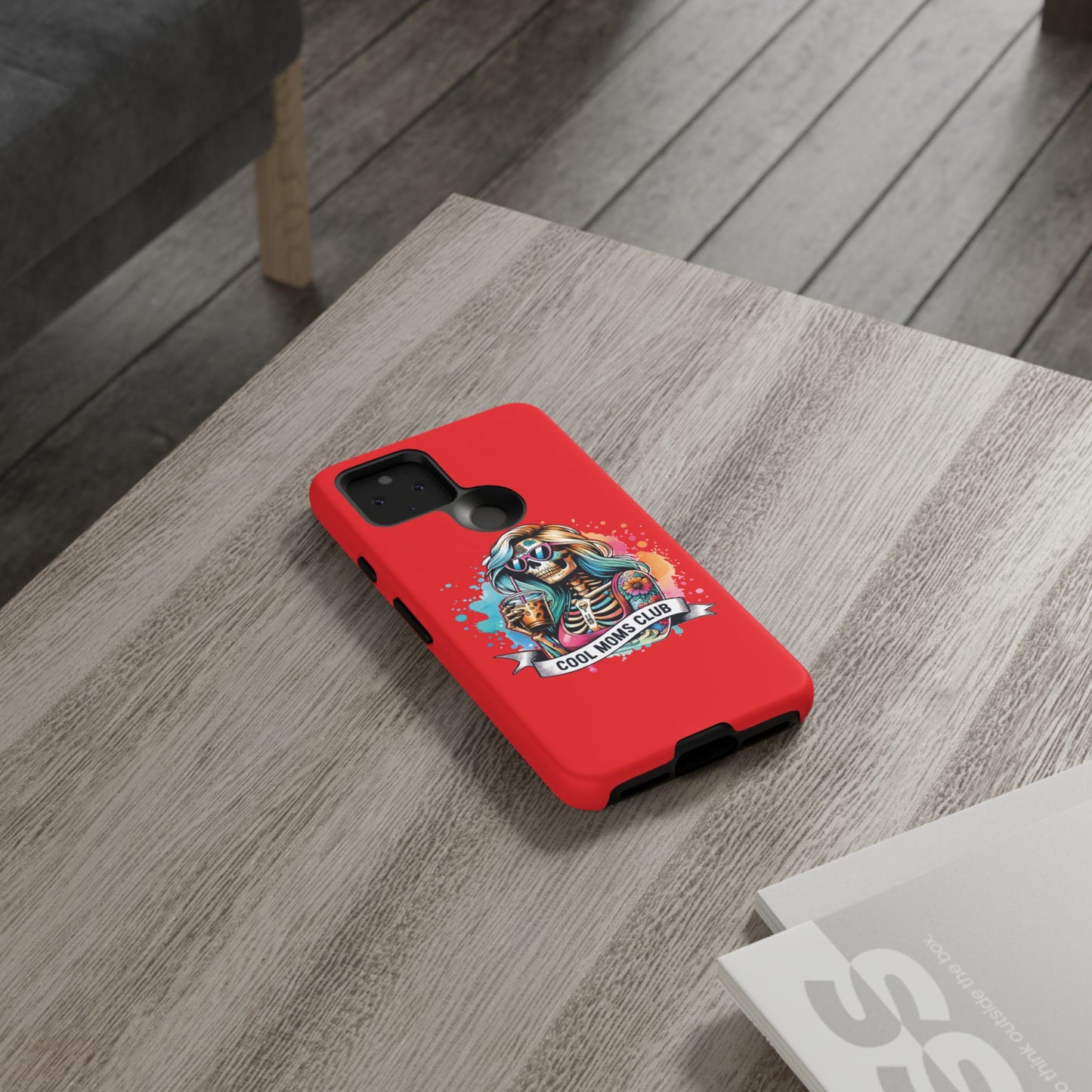 Cool Moms Club Phone Case - Tough Cases, Funky Phone Cover, Gift for Moms, Skeleton Design, Trendy Tech Accessories