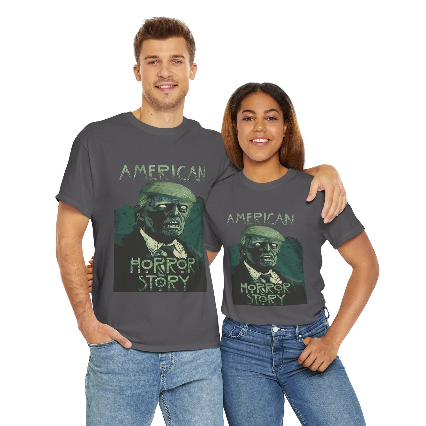 American Horror Story Unisex Heavy Cotton Tee, Horror Fan Gift, Graphic Tee, Halloween Costume, TV Show Merch