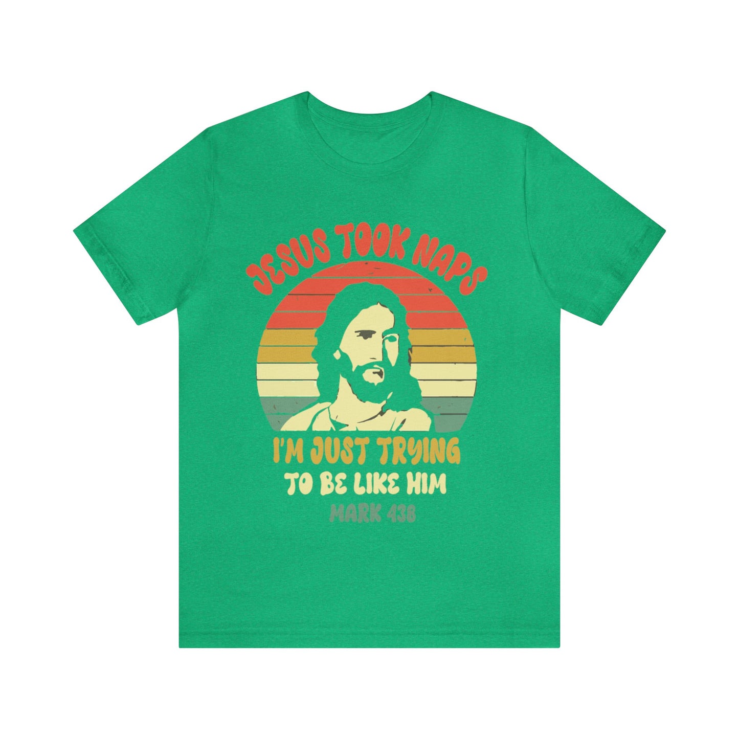 Jesus Took Naps Retro Jersey Short Sleeve Tee