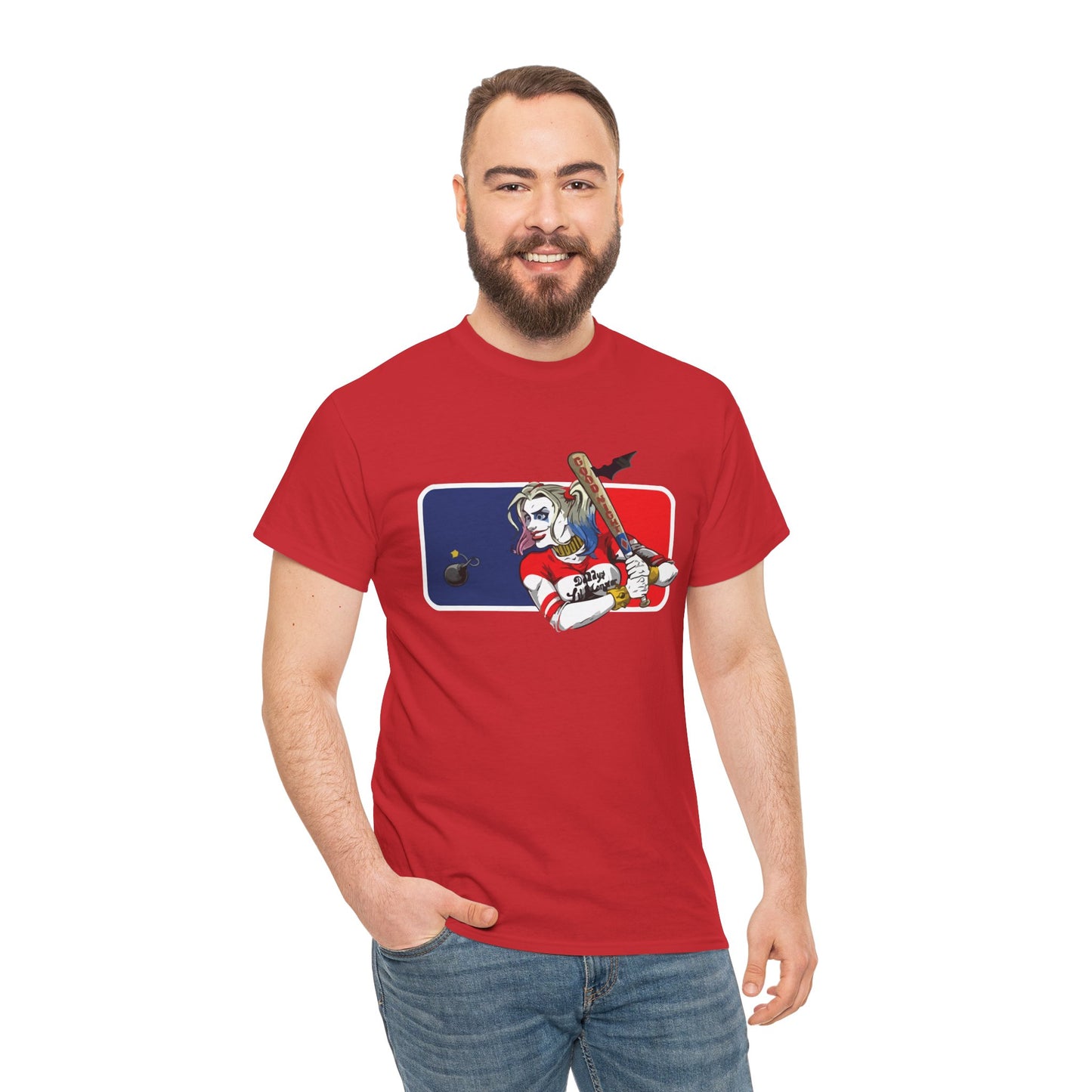 Unisex Baseball Graphic Tee - Harley Quinn DC Casual Wear for Sports Lovers