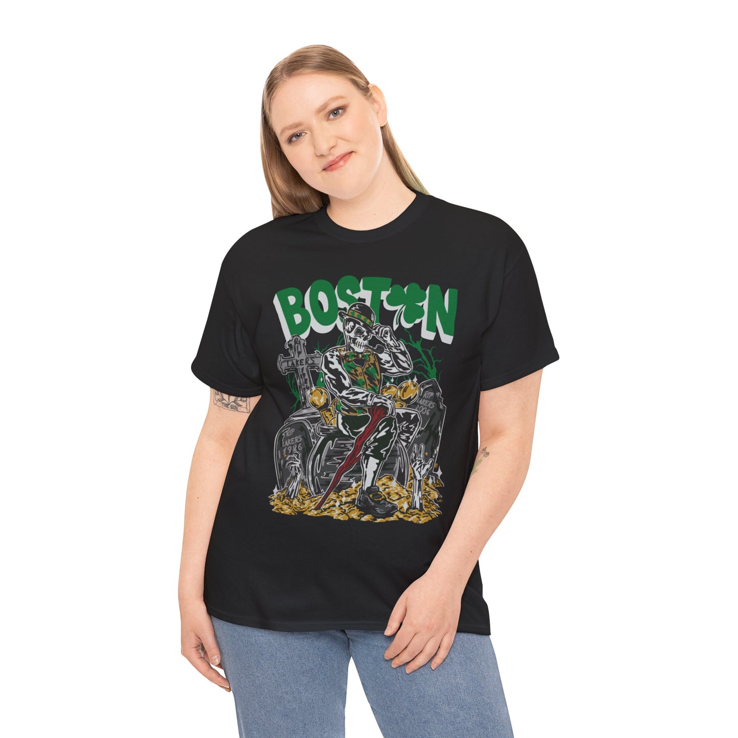 Boston Graphic Tee, Unisex Heavy Cotton T-Shirt, Vintage Boston Shirt, Irish Pride Apparel, St. Patrick's Day Gift, Casual Wear