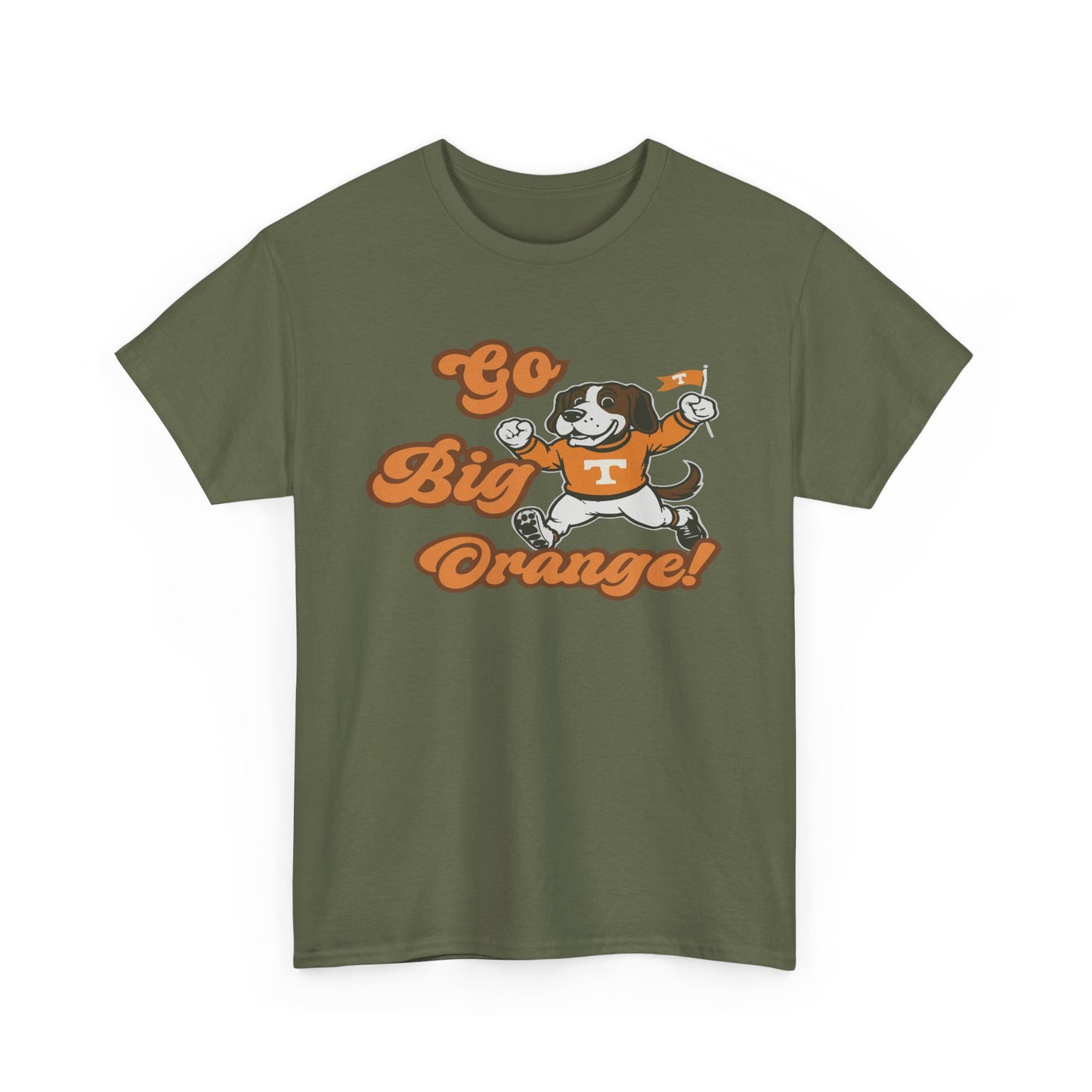 Go Big Orange Unisex Heavy Cotton Tee, Sports Fan Shirt, Casual Wear, College Game Day Top, Gift for Sports Enthusiasts