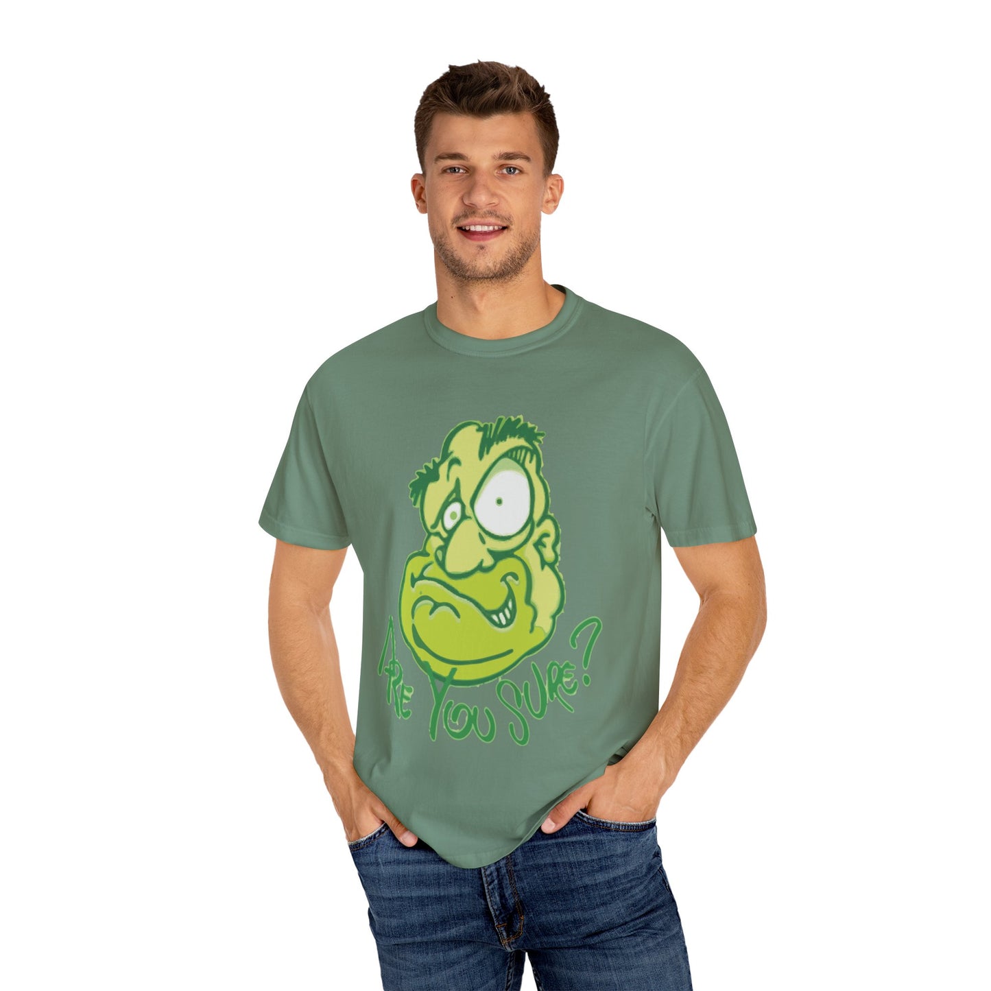 Unisex Garment-Dyed T-Shirt with Quirky Cartoon Design - Perfect for Casual Wear, Gifting, Parties, and Everyday Comfort
